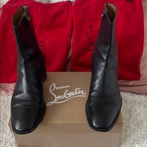 Christian Louboutin Sleek Black Leather Boots